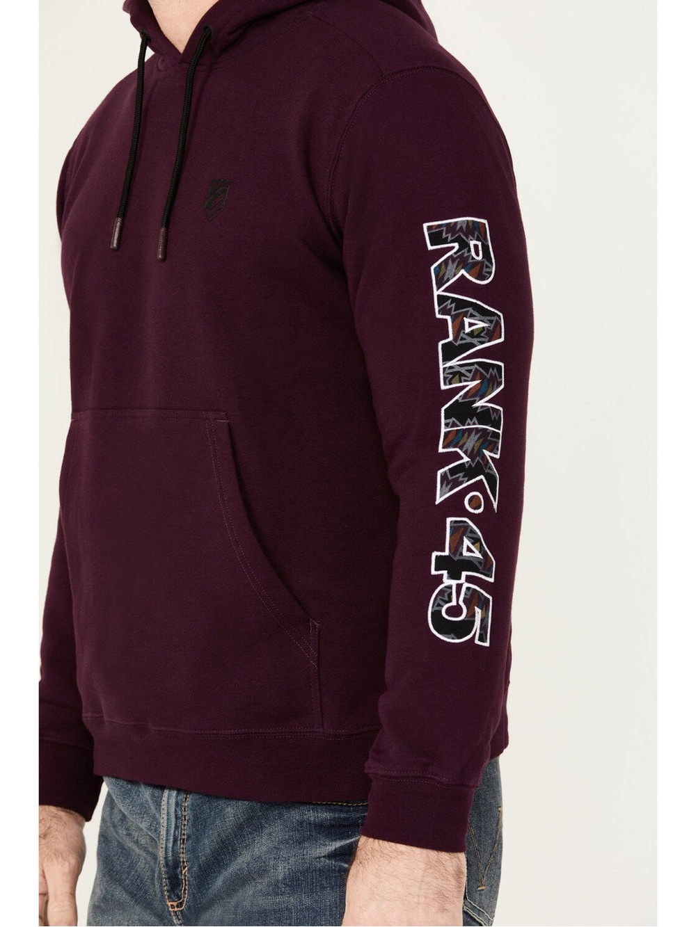 RANK 45 Men's Hooded Sweatshirt - Deep Plum